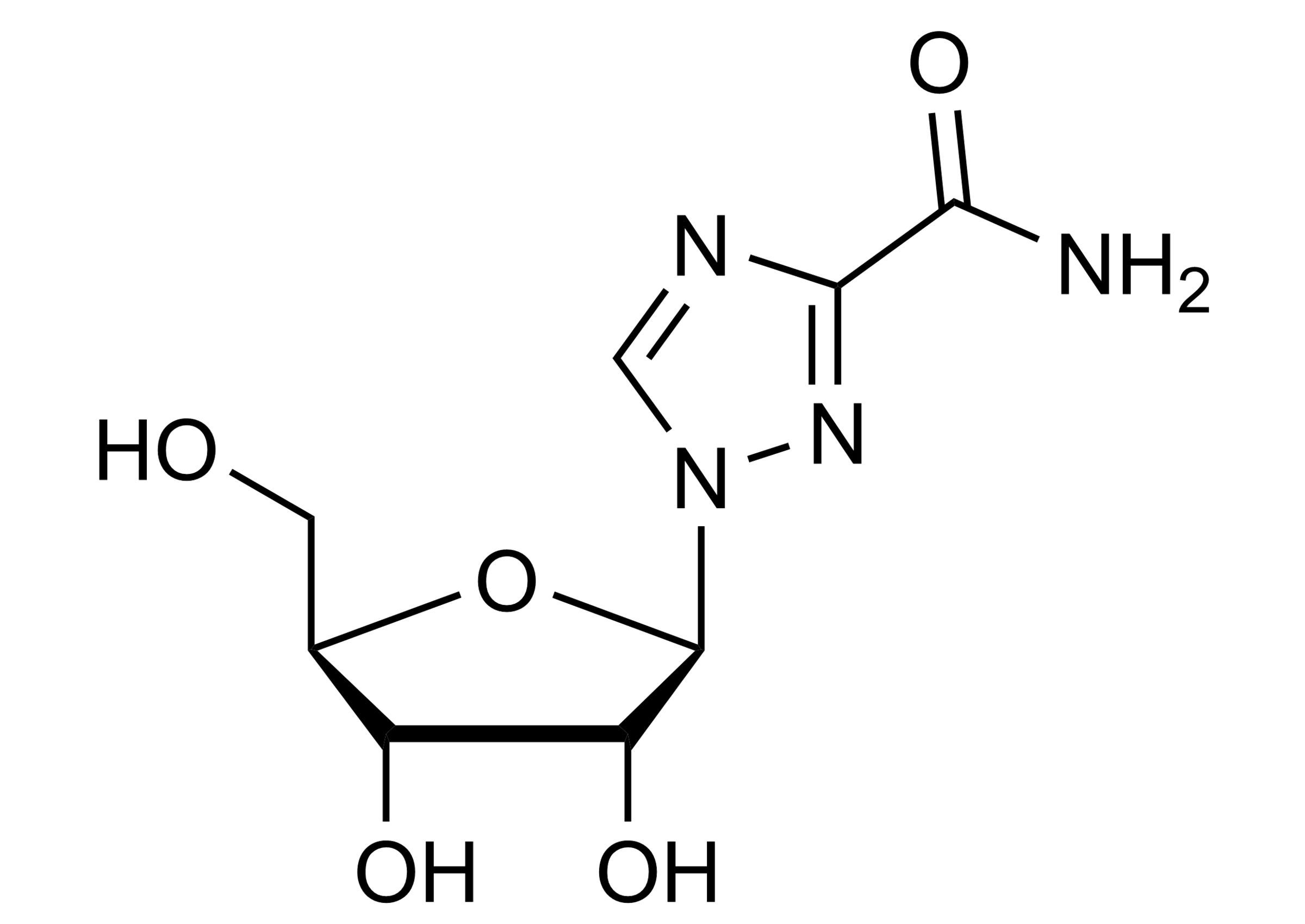 Ribavirin reference standard molecular structure for LC-MS/MS and GC-MS applications