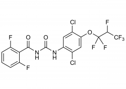 Molecular structure of Lufenuron reference standard for analytical calibration
