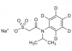 Molecular structure of Propachlor D5-ESA sodium salt reference standard for analytical calibration