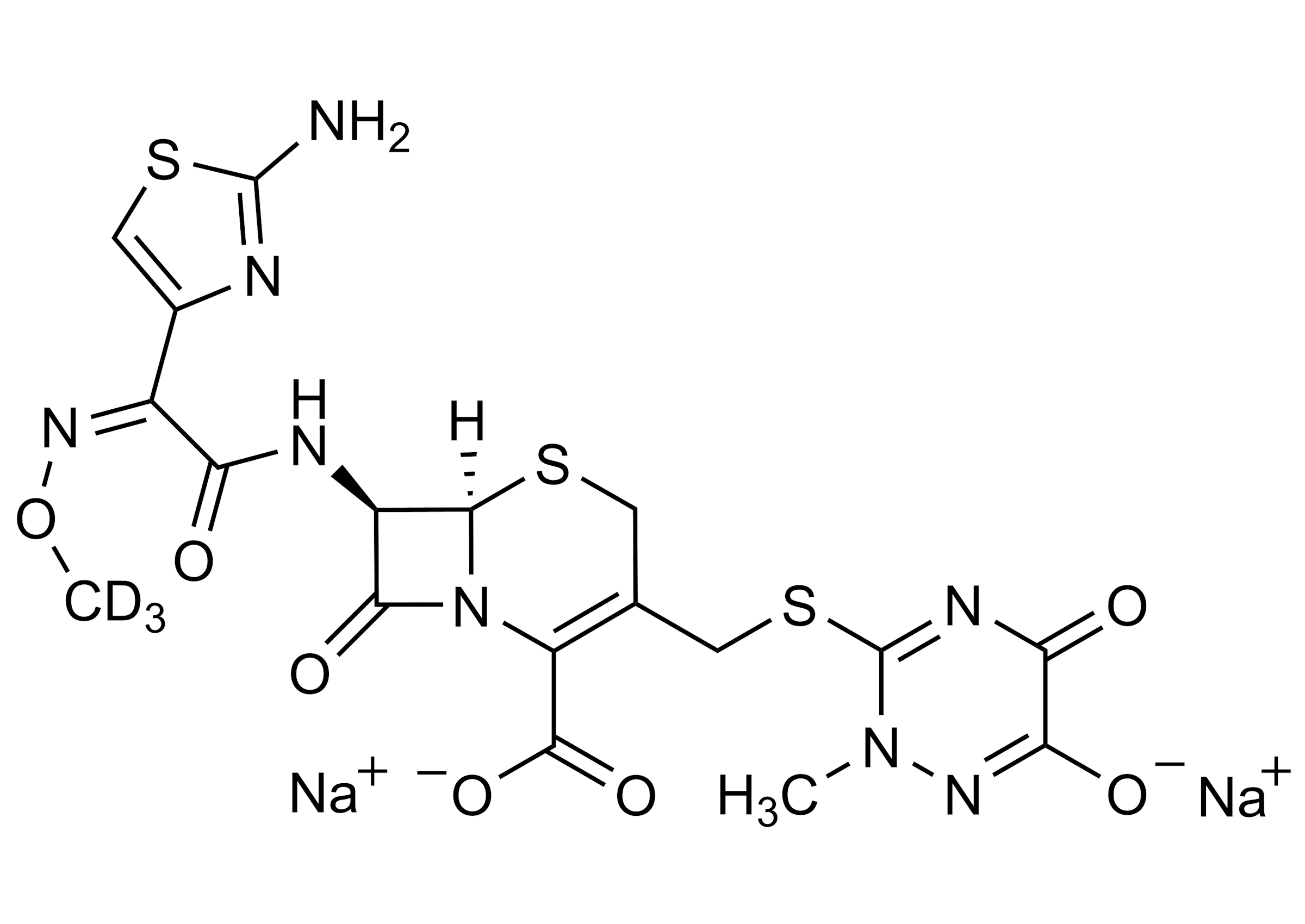 Ceftriaxone-D3 disodium salt molecular structure reference standard for analytical chemistry