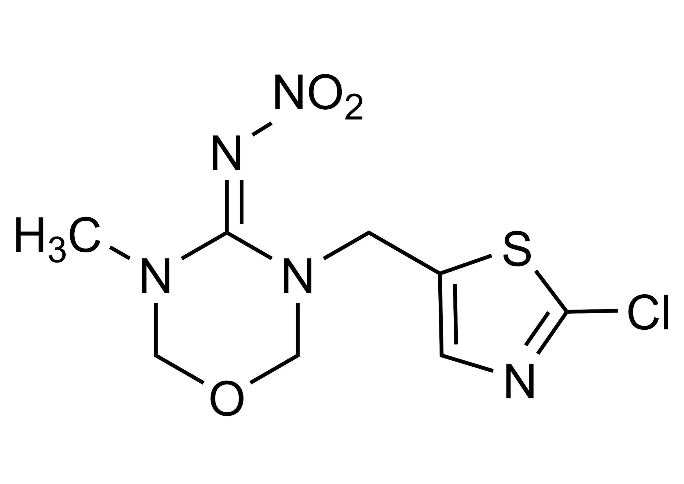 Thiamethoxam molecular structure reference standard for pesticide analysis