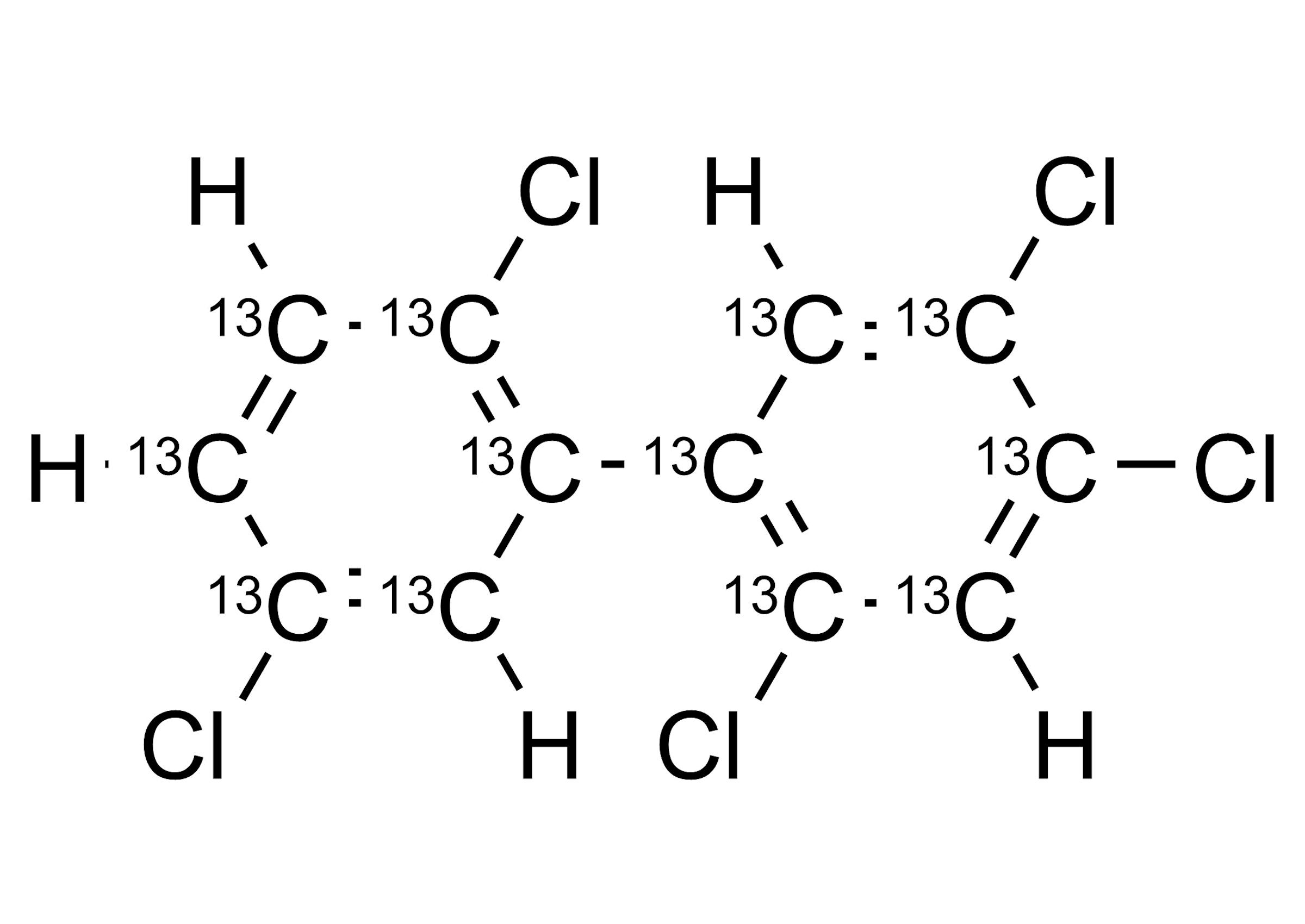 PCB 101-13C12 molecular structure reference standard for GC-MS and LC-MS/MS analysis