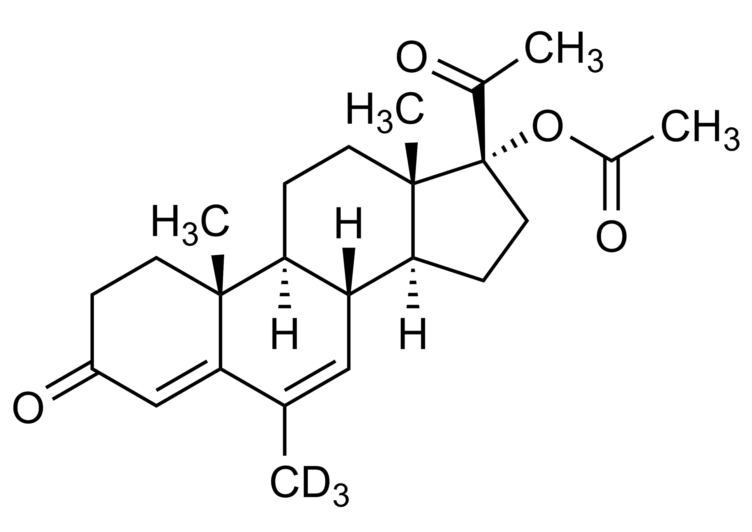 Megestrol-D3 acetate molecular structure reference standard for LC-MS/MS and GC-MS analysis