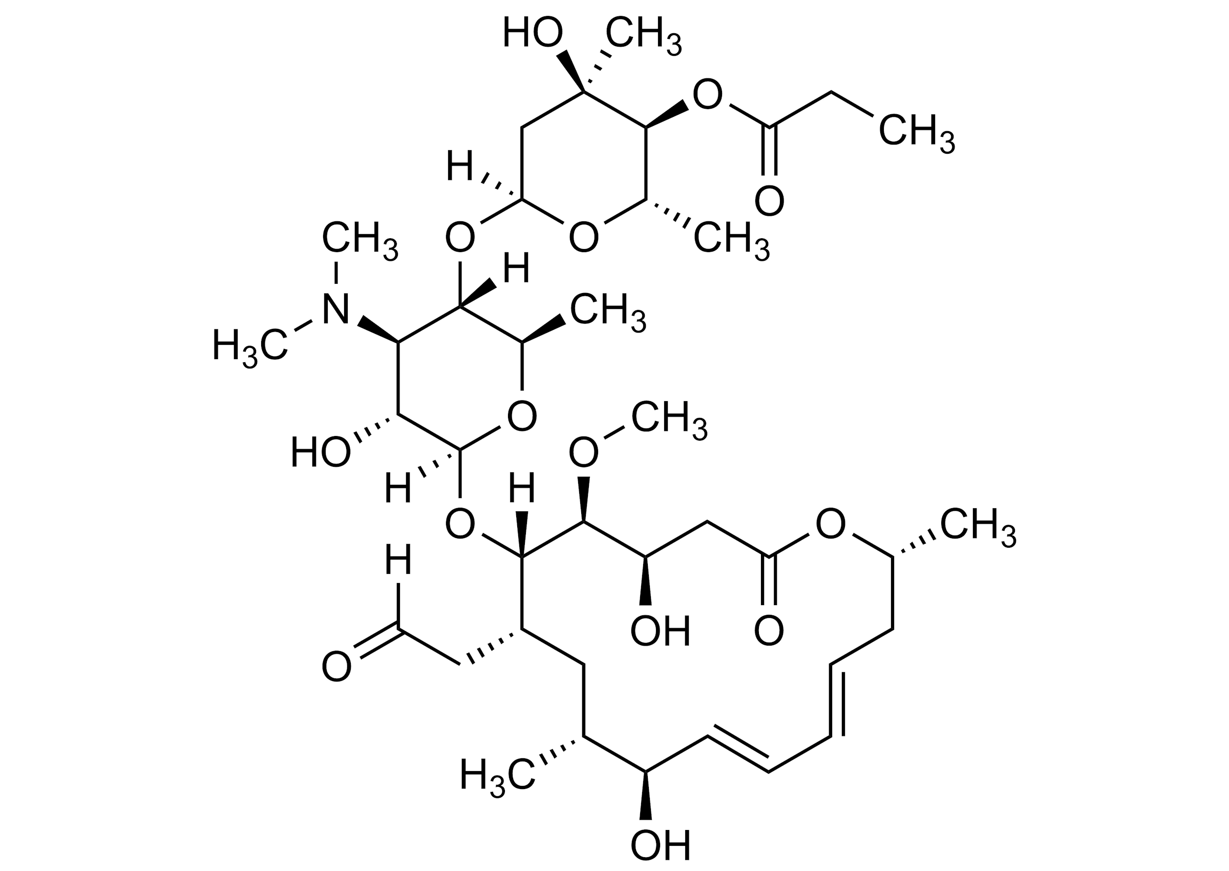 Leucomycin molecular structure reference standard CAS 1392-21-8