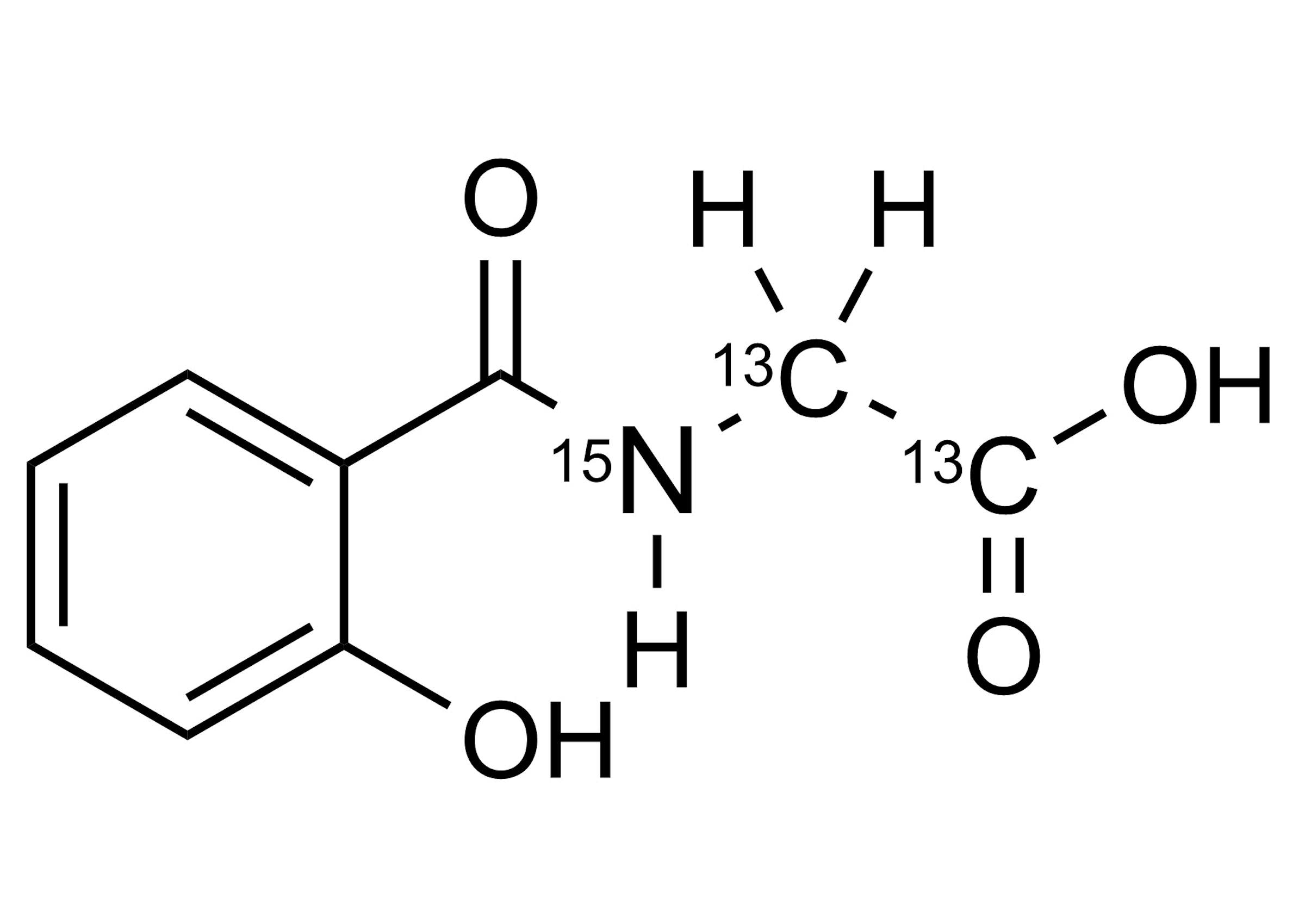 Salicyluric acid-13C2,15N molecular structure reference standard CAS 1286521-95-6