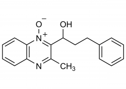 Molecular structure of 3-Methyl-α-(2-phenylethyl)-2-quinoxalinemethanol-1-oxide reference standard for LC-MS/MS and GC-MS analysis