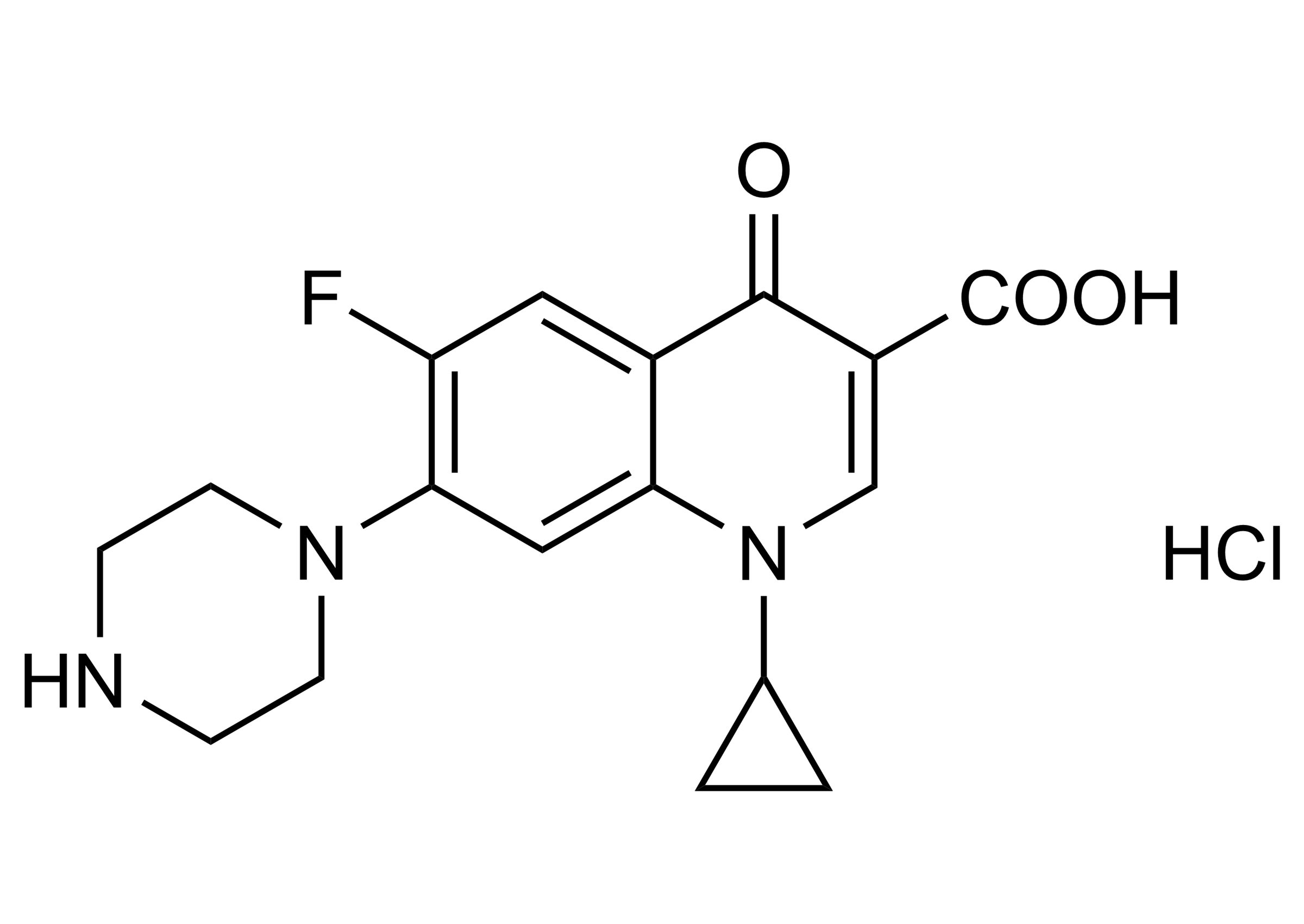 Ciprofloxacine Hydrochloride ISO 17034 reference standard molecular structure CAS Reg. No. 93107-08-5