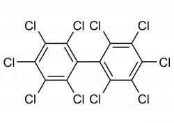 Molecular structure of PCB 209 reference standard for analytical calibration